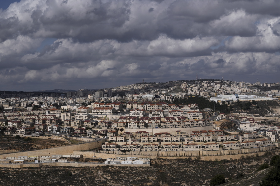 A general view of the West Bank Jewish settlement of Efrat, Monday, Jan. 30, 2023. Israel's West Bank settler population now makes up more than half a million people, a pro-settler group said Thursday, crossing a major threshold. Settler leaders predicted even faster population growth under Israel's new ultra-nationalist government.