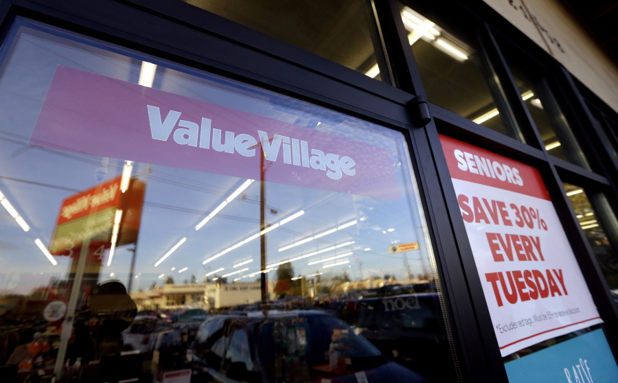 FILE - A Value Village store is seen Tuesday, Dec. 12, 2017, in Edmonds, Wash. The Washington state Supreme Court handed the thrift store chain Savers Value Village a unanimous win Thursday. Feb. 23, 2023, in a long-running legal fight with Attorney General Bob Ferguson, finding that its marketing practices constitute protected free speech.