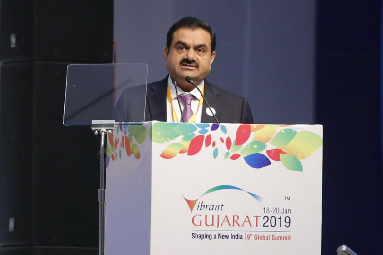 FILE- Adani group Chairman Gautam Adani speaks during the inauguration of the 9th Vibrant Gujarat Global Summit in Gandhinagar, India, Jan. 18, 2019. Hindenburg Research is a financial research firm with an explosive name and a track record of sending the stock prices of its targets tumbling. It's back in the headlines for taking on one of the world's richest men, Indian coal mining tycoon Gautam Adani. Last week it accused the Adani Group, India's second biggest conglomerate, of a brazen stock manipulation and accounting fraud scheme.