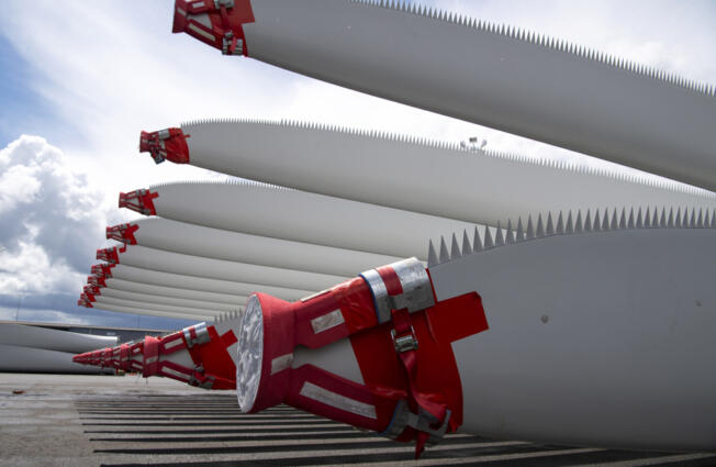 Wind turbine blades and other wind energy components are among the highest profile imports into the Port of Vancouver. The teeth at the end of the blades increase their velocity as they spin.