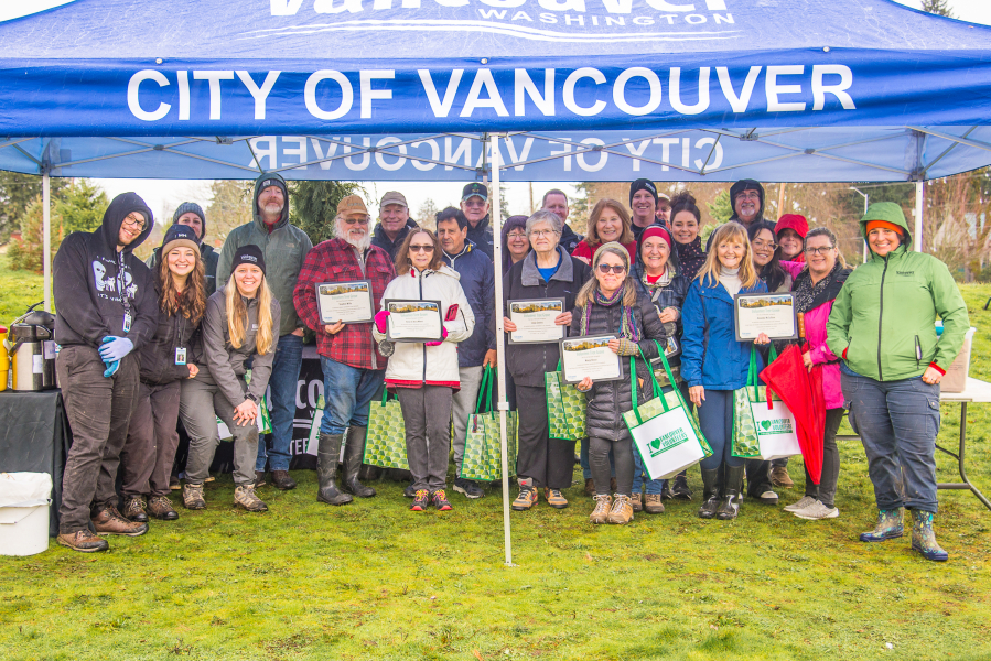 City of Vancouver Volunteer Programs and Urban Forestry added eight trees to the Volunteer Grove at Centerpointe Park to honor local volunteers.