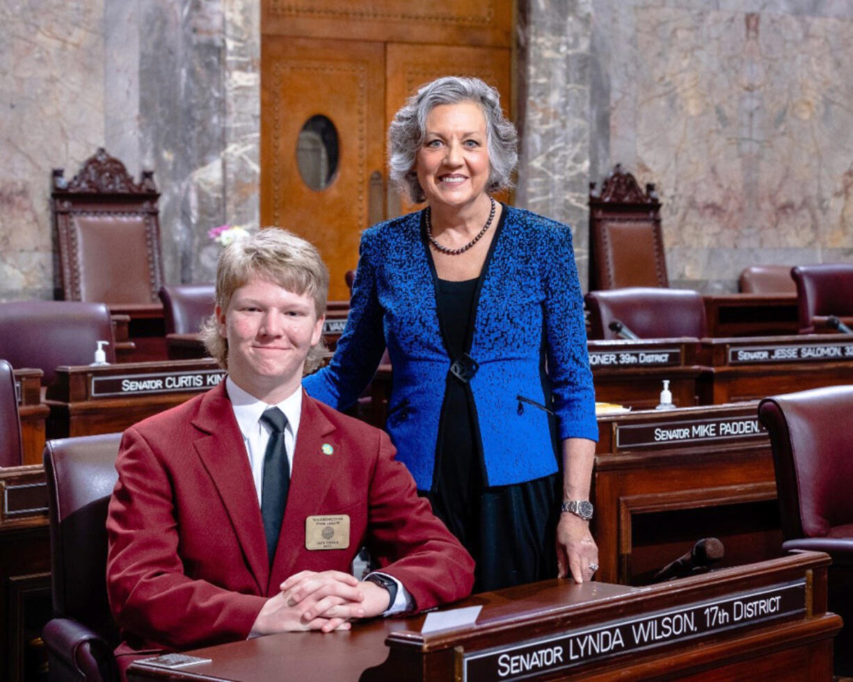 Jack Fisher, a freshman at King's Way Christian High School, served as a Senate page at the Washington Senate at the Capitol in Olympia the week of March 6-10.