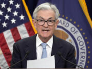 Federal Reserve Board Chair Jerome Powell speaks during a news conference at the Federal Reserve, Wednesday, March 22, 2023, in Washington.
