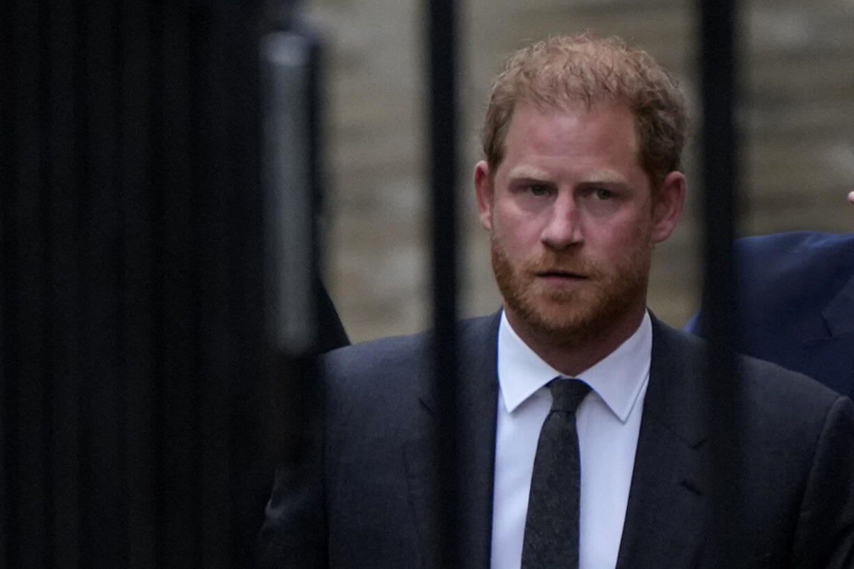 Britain's Prince Harry arrives at the Royal Courts Of Justice in London, Tuesday, March 28, 2023.