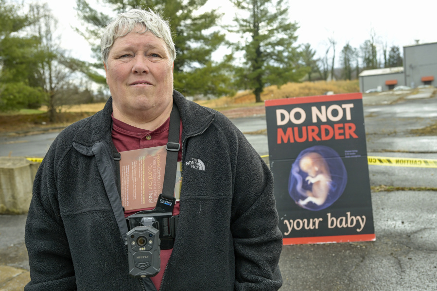 Debra Mehaffey stands outside the Bristol Women's Health Clinic on Thursday, February 23, 2023 in Bristol, Va. Residents in southwestern Virginia have battled for months over whether abortion clinics limited by strict laws in other states should be allowed to hop over the border and operate there. Similar scenarios are beginning to play out in communities along state lines around the country since the U.S. Supreme Court overturned Roe v. Wade.