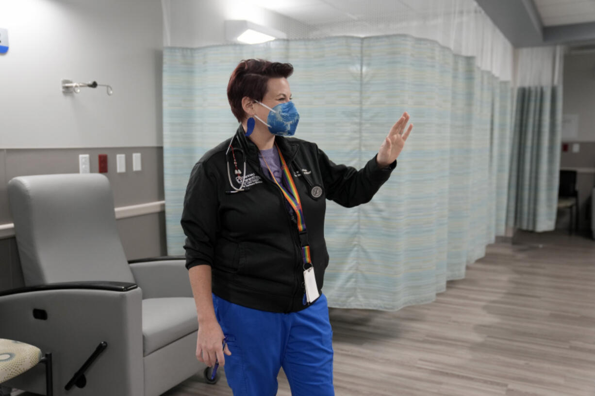 Dr. Colleen McNicholas, chief medical officer at Planned Parenthood of the St. Louis Region and Southwest Missouri, stands inside a recovery area inside Planned Parenthood on March 10  in Fairview Heights, Ill.