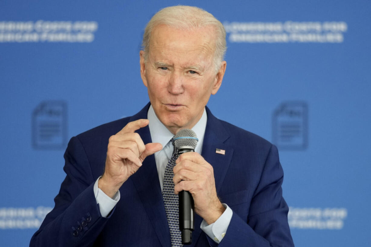 President Joe Biden speaks about health care and prescription drug costs at the University of Nevada, Las Vegas, Wednesday, March 15, 2023, in Las Vegas.