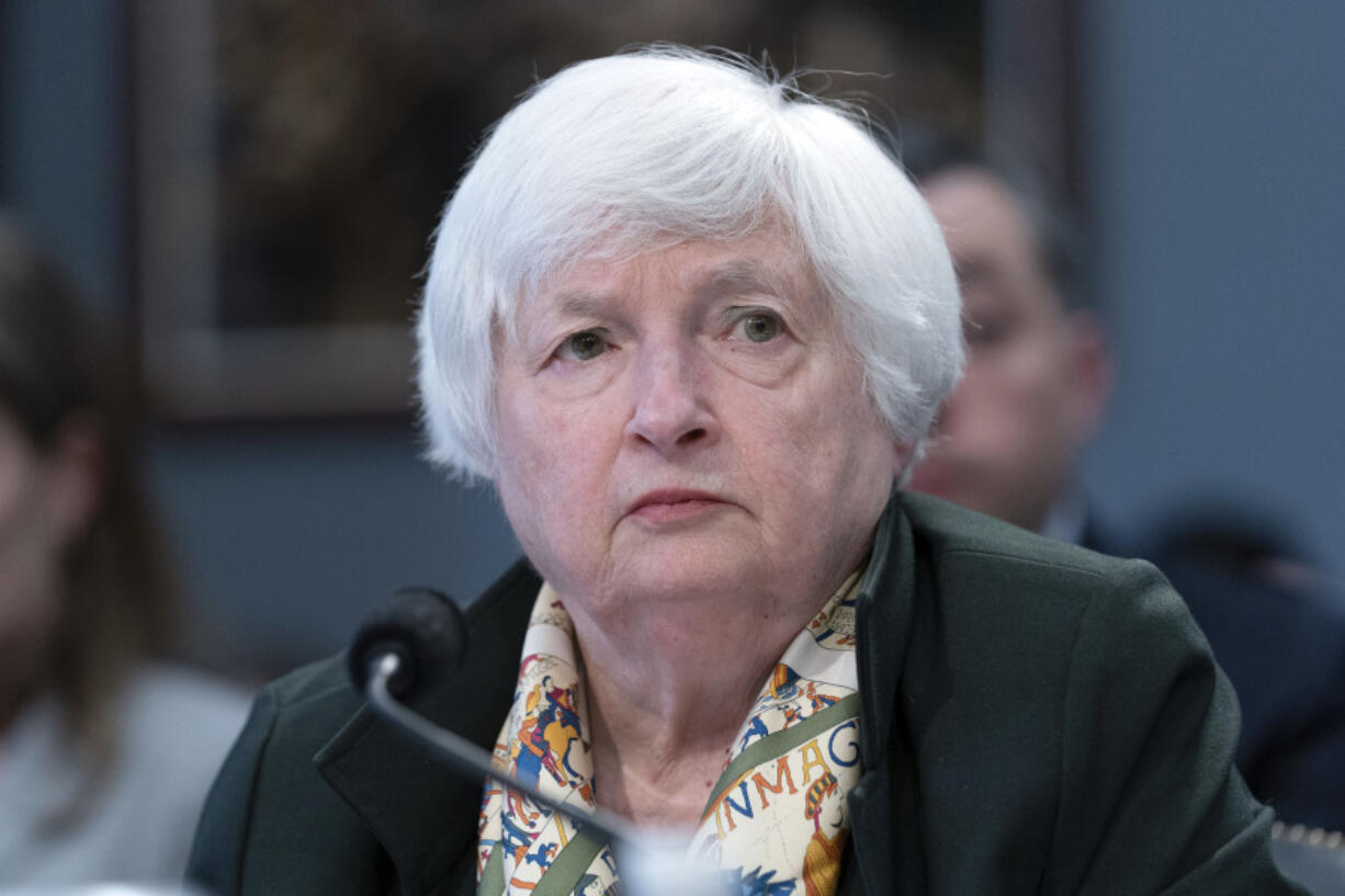 Treasury Secretary Janet Yellen testifies before the House Appropriations Committee on Budget and Oversight hearing to examine proposed budget estimates and justification for the 2024 fiscal year on Capitol Hill Thursday, March 23, 2023, in Washington.