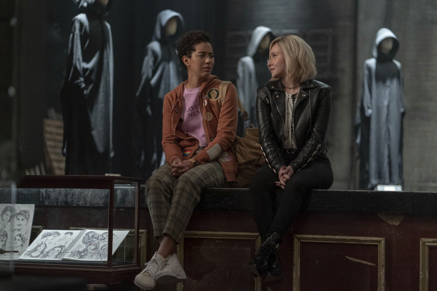 Jasmin Savoy Brown, left, and Hayden Panettiere in a scene from "Scream VI." (Philippe Boss?/Paramount Pictures)