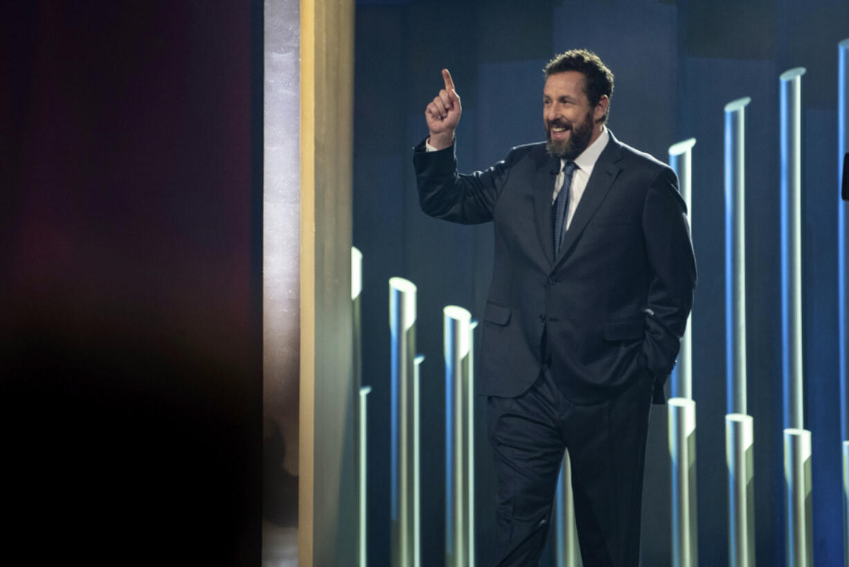 Mark Twain Prize recipient Adam Sandler is introduced at the start of the 24th Annual Mark Twain Prize for American Humor at the Kennedy Center for the Performing Arts on Sunday, March 19, 2023, in Washington.