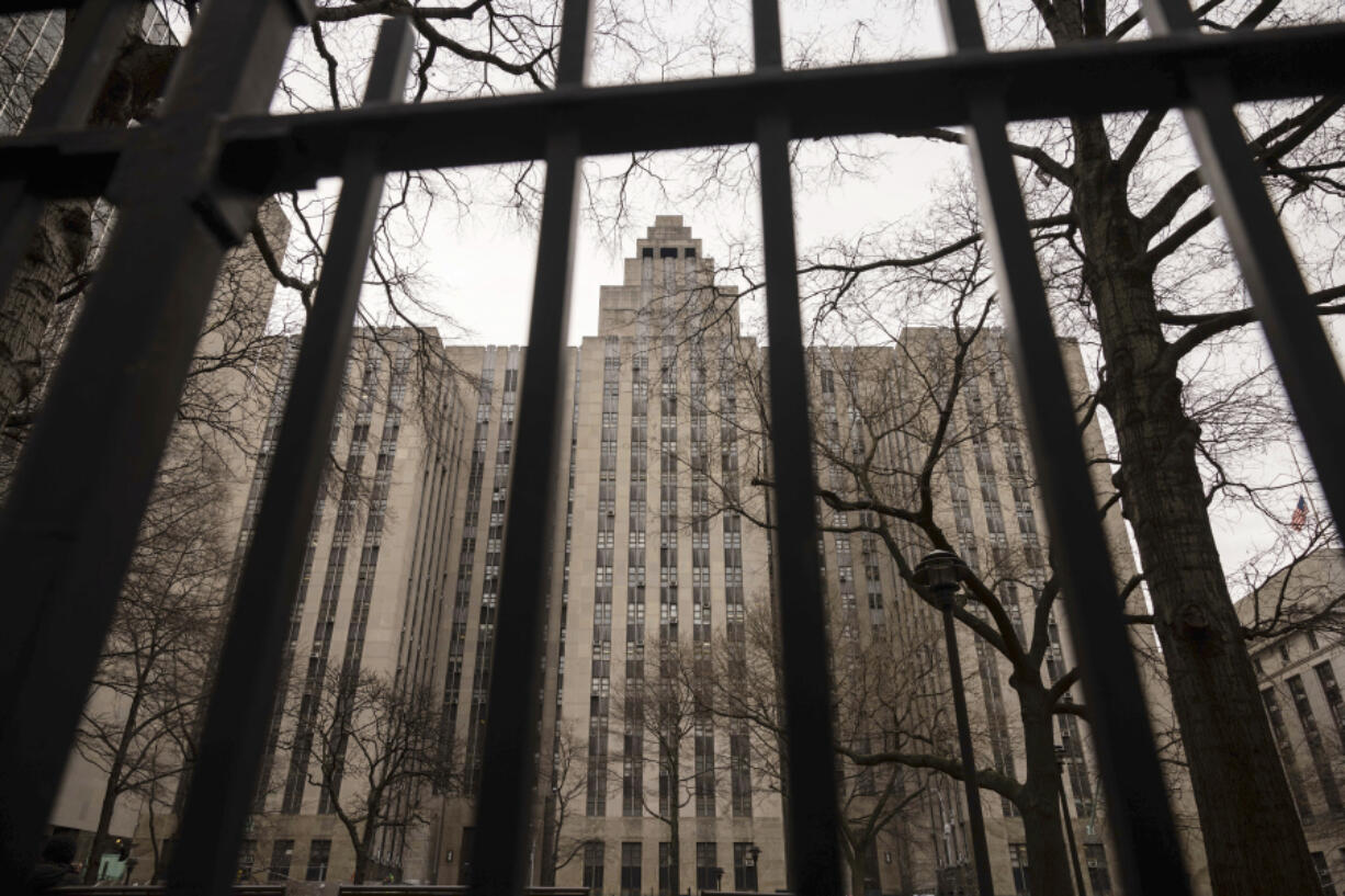 A general view shows Manhattan Criminal Court in New York, Friday, March. 31, 2023.