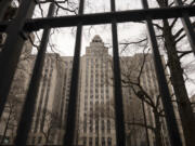 A general view shows Manhattan Criminal Court in New York, Friday, March. 31, 2023.