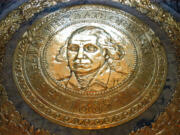 The state seal in the Washington State Capitol building in Olympia.
