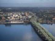 The Interstate 5 Bridge crosses the Columbia River on Tuesday, Oct. 11, 2022.