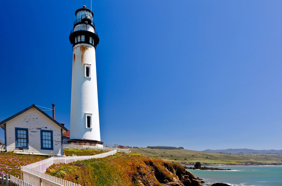 The 115-foot Pigeon Point Lighthouse, one of the tallest lighthouses in America, has been guiding mariners since 1872.