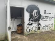 Graffiti covers a building in Washougal in 2022. The city of Washougal is preparing to launch a community aesthetics program in an effort to help address code compliance issues, beautify the city and help attract more people to the area.