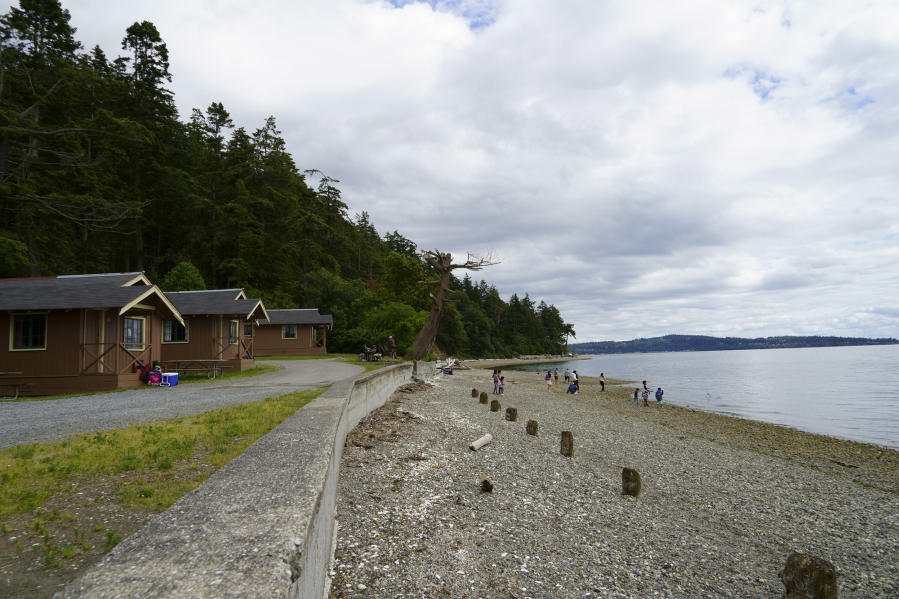 Cama Beach Historical State Park is a public recreation area facing Saratoga Passage on the southwest shore of Camano Island in Island County.