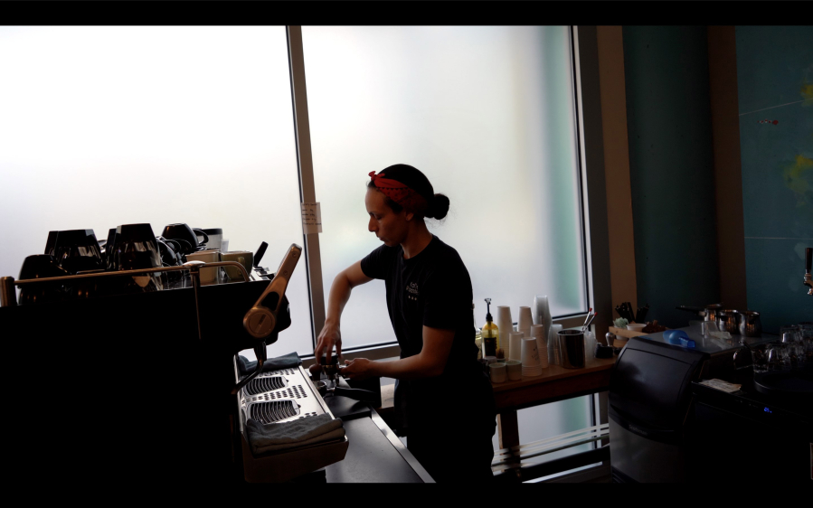 Seidy Selivanow rehearses at her Kafiex Lab in Vancouver for the U.S. Coffee Championships. “I make a connection with the whole entire coffee chain,” she said.