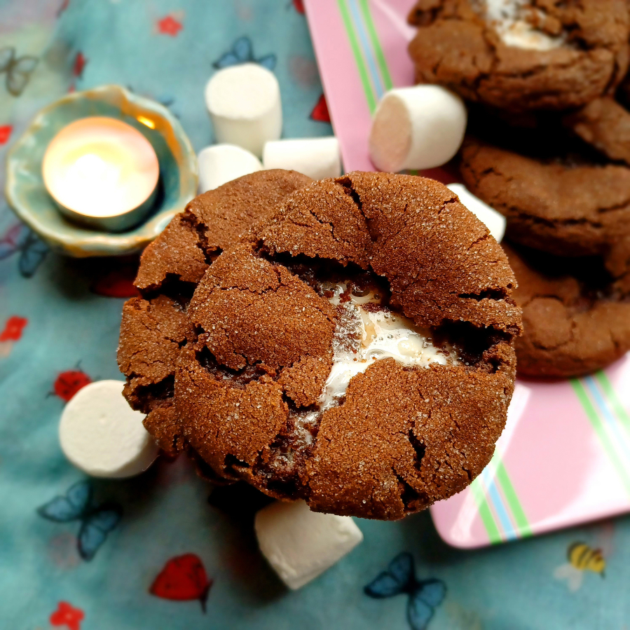 These chewy chocolate cookies have a whole marshmallow baked into the middle.