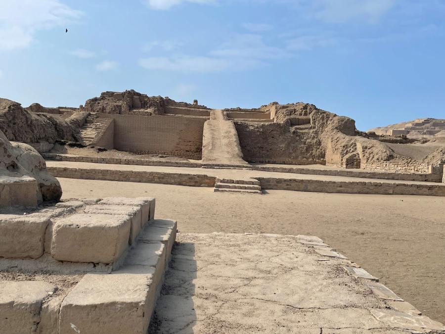 The village at Pachacamac, near Lima, Peru, dates to 200 A.D. Archaeologists are still excavating its ruins.