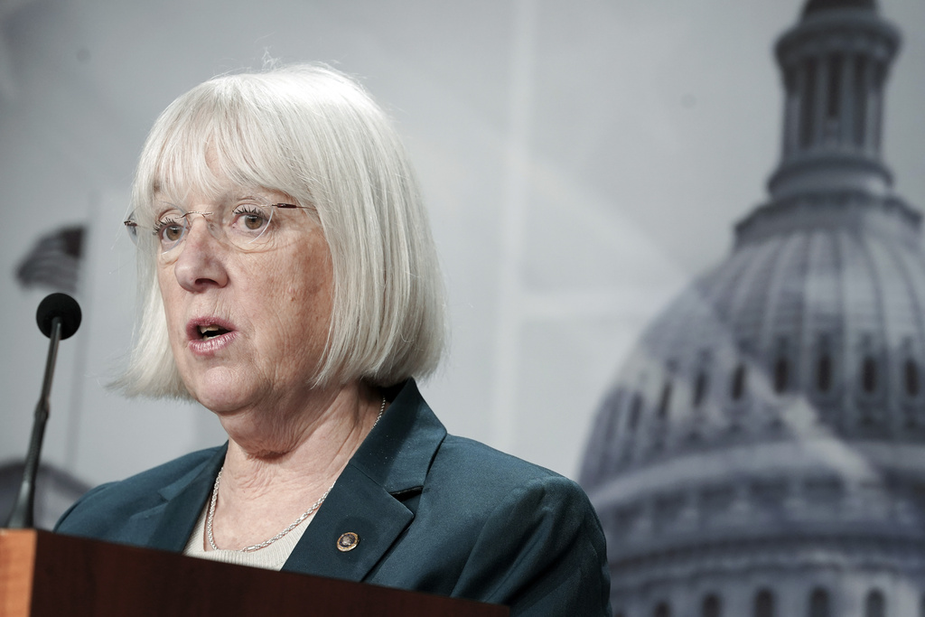 Appropriations Committee Chair Patty Murray, D-Wash., speaks during a press conference on President Biden's budget proposal, on Thursday, March 9, 2023, on Capitol Hill in Washington.