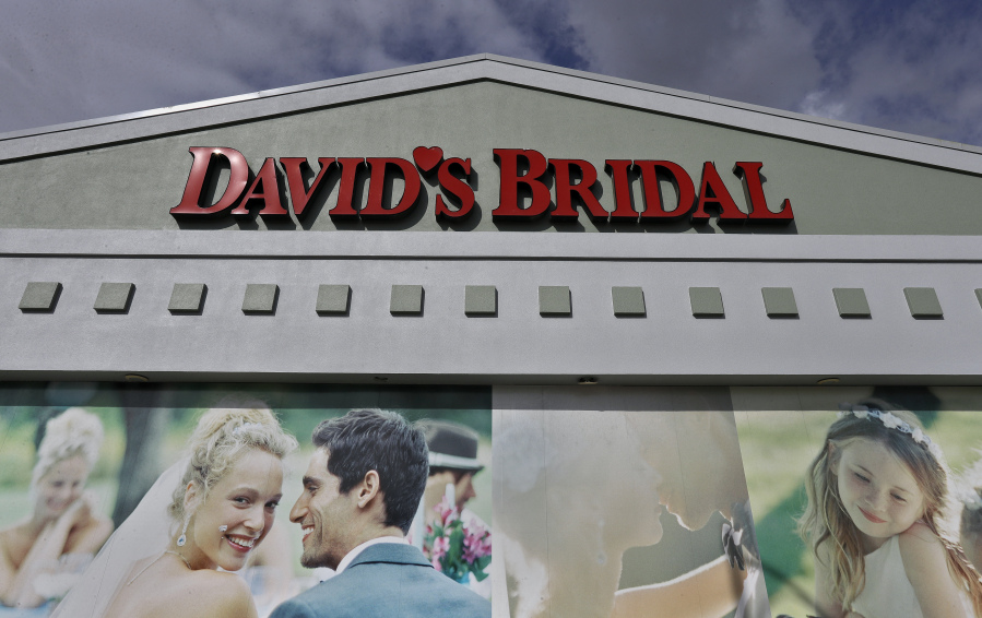 FILE - The David's Bridal shop is shown Nov. 19, 2018, in Tampa, Fla. David's Bridal filed for bankruptcy protection Monday, April 17, 2023 the second time that the firm has sought such protection in the last five years. The announcement came just days after the company, one of the largest sellers of wedding gowns and formal wear, said it could be eliminating 9,236 positions across the United States.