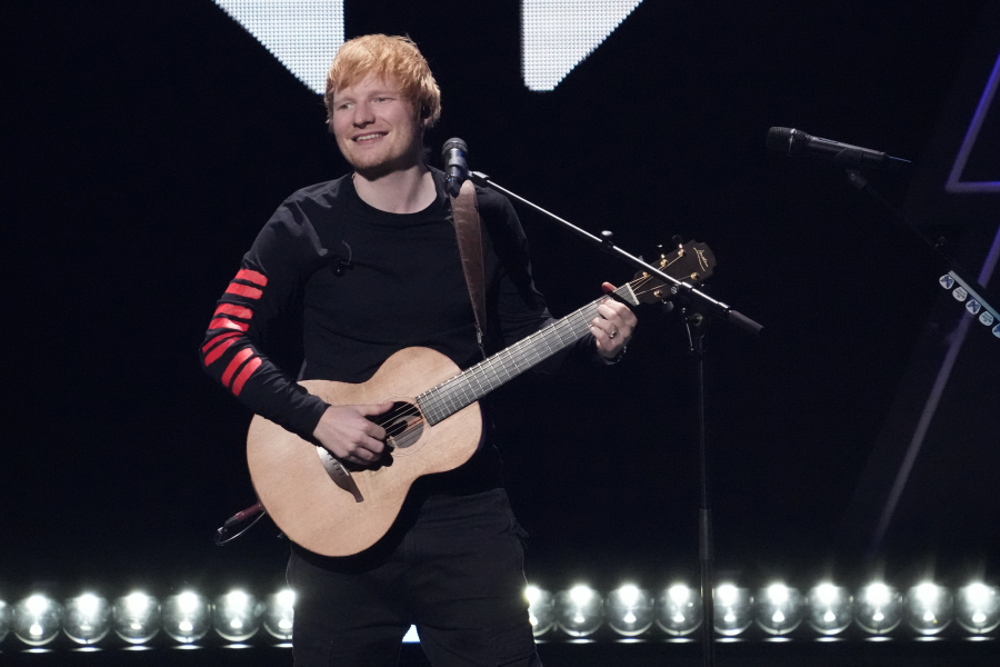 FILE - Ed Sheeran performs at Z100's iHeartRadio Jingle Ball on Dec. 10, 2021, in New York.