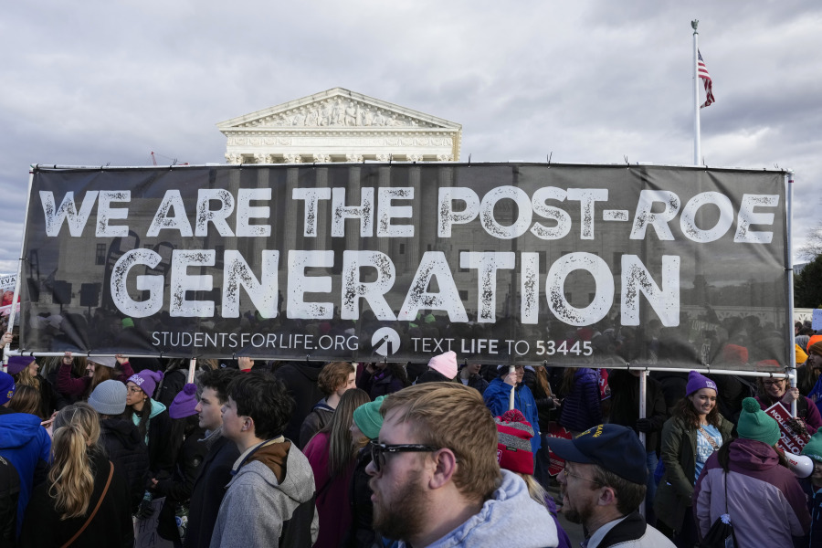 FILE - Anti-abortion demonstrators rally outside of the U.S. Supreme Court during the March for Life, Friday, Jan. 20, 2023, in Washington.