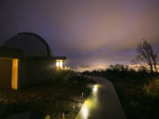 Light pollution from Goldendale floods the sky on a cloudy night at Goldendale Observatory State Park in 2014.