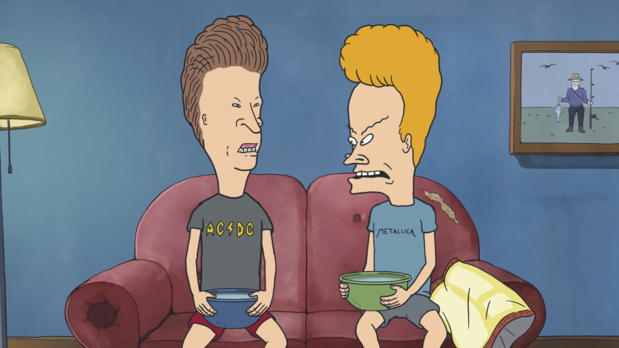 This mage released by Paramount+ shows Butt-Head, left, and Beavis, voiced by creator Mike Judge, in a scene from the animated series "Mike Judge's Beavis and Butt-Head." (Paramount+ via AP)