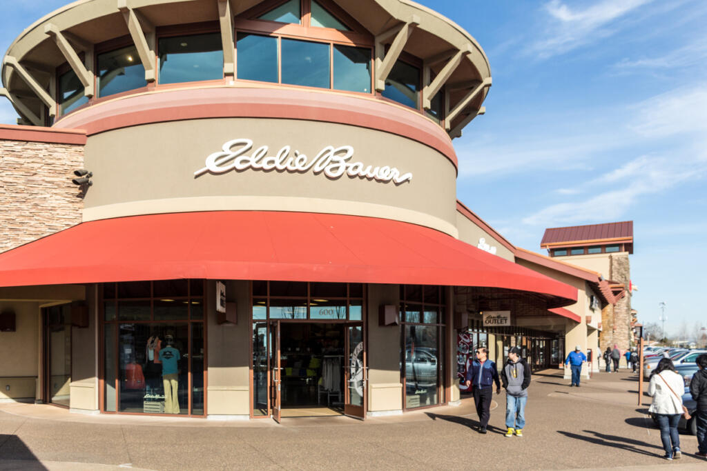 An Eddie Bauer Outlet Store at the Woodburn Outlet Mall in Oregon.