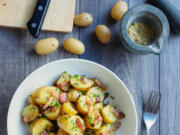 Bacon Potato Salad is the perfect fit with a Memorial Day cookout.