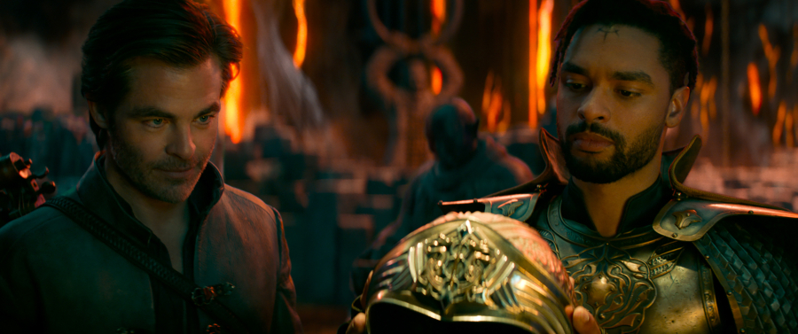 Chris Pine, left, and Rege-Jean Page star in "Dungeons & Dragons: Honor Among Thieves." (Paramount Pictures)