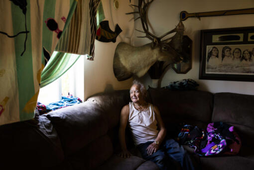 Mike Rabang is at risk for eviction from his Deming, Washington home. He's seen on May 12, 2023.