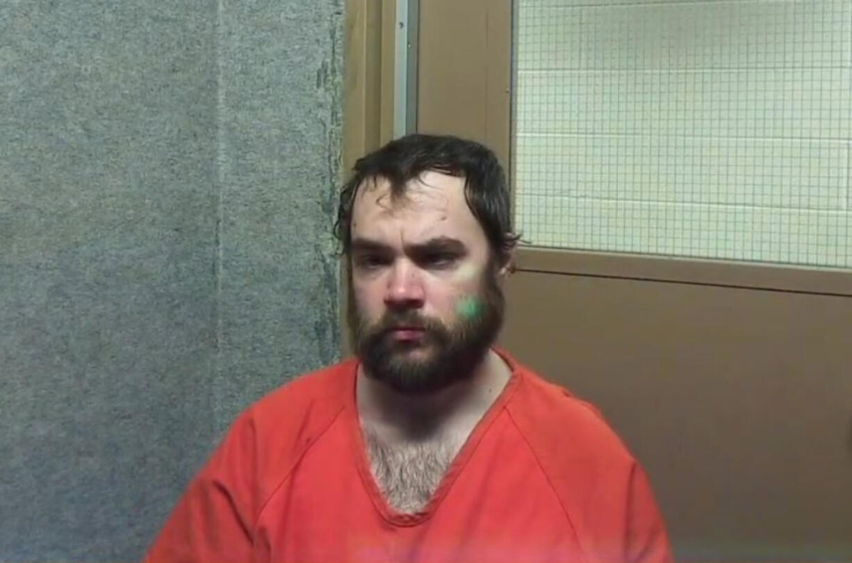 Dustin Brink, 31, appears Monday in Clark County Superior Court on suspicion of first-degree murder. He is accused of beating a former roommate to death with a hammer in January.