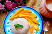 This Thai dessert marries super-sweet mangoes with super-sweet sticky rice drenched in coconut milk.