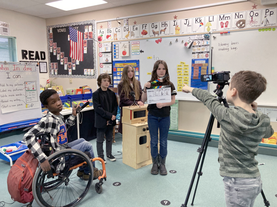 Woodland students in Columbia Elementary School's after-school drama club debuted "Kindergarten Justice," a video they created inspired by television crime dramas, to a crowd of parents, staff, and community members during a premiere May 18.