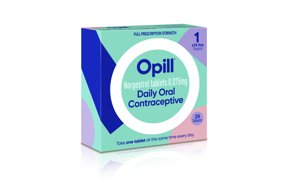 This illustration provided by Perrigo in May, 2023, depicts proposed packaging for the company's birth control medication Opill. Advisers to the Food and Drug Administration meet next week to review drugmaker Perrigo's application to sell a decades-old pill over the counter. The two-day public meeting is one of the last steps before an FDA decision.