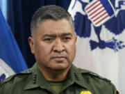 FILE - U.S. Border Patrol Chief Raul Ortiz listens during a news conference, Jan. 5, 2023, in Washington. The head of the U.S. Border Patrol is stepping down following major changes at the U.S.-Mexico border that came with the end of Title 42 pandemic restrictions. Ortiz said in a note to staff Tuesday, May 30, obtained by The Associated Press, that he has decided to retire effective Friday, June 30.