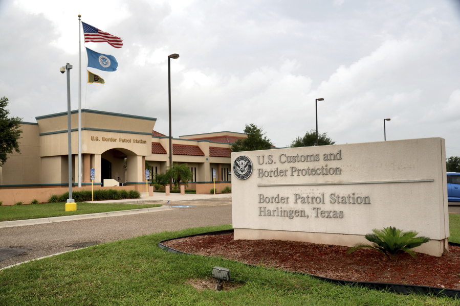 FILE - The Border Patrol station July 11, 2014, in Harlingen, Texas. U.S. immigration officials say an 8-year-old girl who died last week in Border Patrol custody was seen at least three separate times by medical personnel on the day of her death. U.S. Customs and Border Protection said Sunday, May 21, 2023, the girl had complained of vomiting and a stomachache before later suffering what appeared to be a seizure. On May 17, the girl and her mother went to the Harlingen Border Patrol Station's medical unit at least three times, CBP said.
