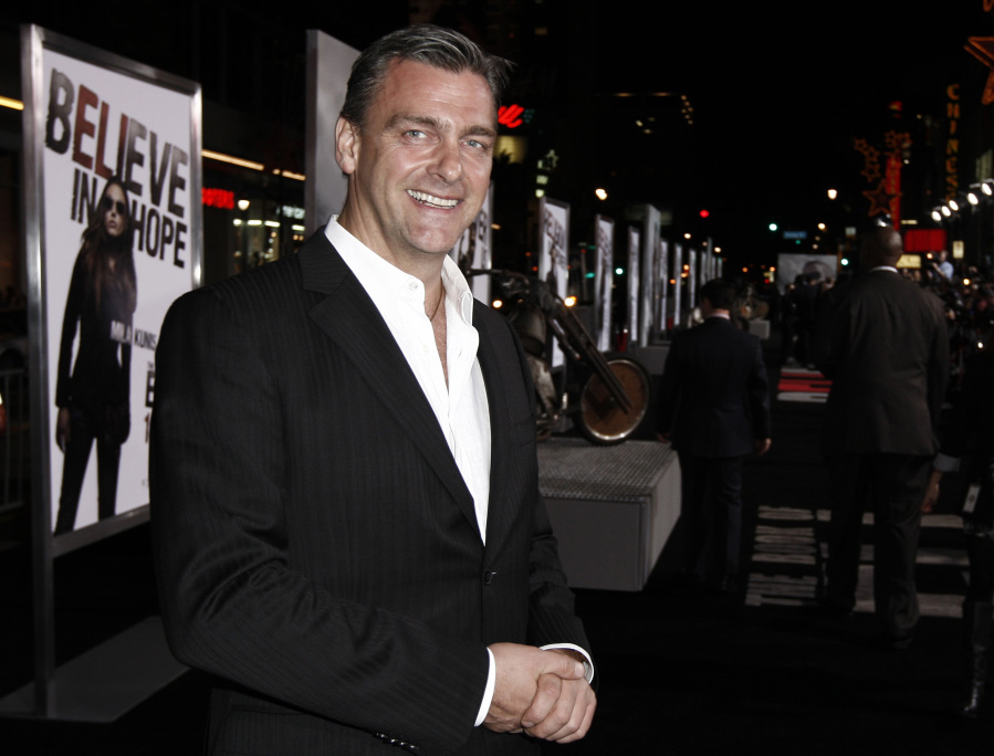 FILE - Cast member Ray Stevenson arrives at the premiere of "The Book of Eli" in Los Angeles on  Jan. 11, 2010. Stevenson, the Irish actor who played the villain in "RRR," an Asgardian warrior the 'Thor' films, and a member of the 13th Legion in HBO's "Rome," has died. He was 58. Representatives for Stevenson told The Associated Press he died Sunday, May 21, 2023, but had no other details to share.