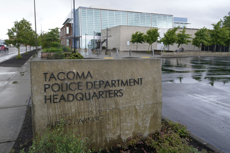 FILE - The headquarters for the Tacoma Police Department is shown Thursday, May 27, 2021, in Tacoma, Wash., south of Seattle. Officials in the city of Tacoma, Wash., will pay $3.1 million to the family of a Black man who was fatally shot by police during a traffic stop in 2019. The City Council announced the settlement Tuesday, May 23, 2023, with the relatives of 24-year-old Bennie Branch in a news release. (AP Photo/Ted S.