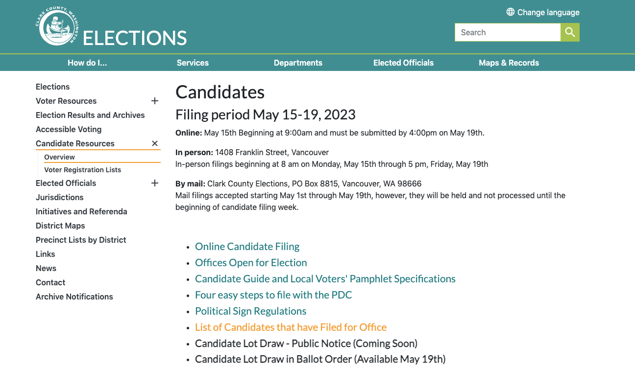 Candidate filing week continues through Friday.