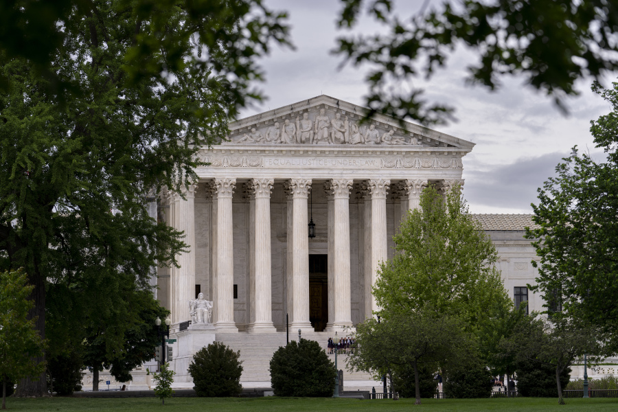 The U.S. Supreme Court is seen on Capitol Hill in Washington, Tuesday, May 2, 2023. (AP Photo/J.