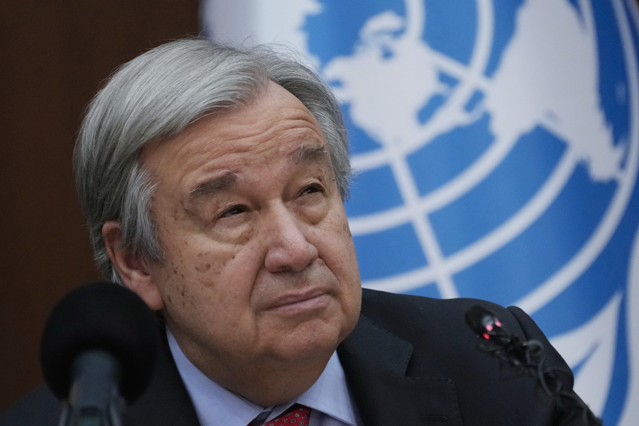 United Nations Secretary-General Antonio Guterres says media is under attack in every corner of the world where "truth is threatened by disinformation and hate speech." (AP Photo/Hadi Mizban, File)