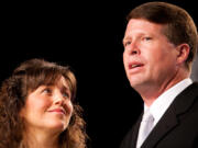 Michelle and Jim Bob Duggar of The Learning Channel TV show "19 Kids and Counting," speak at the Values Voter Summit on Sept. 17, 2010, in Washington, DC.