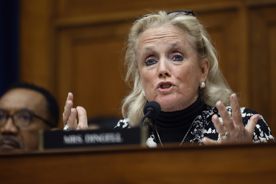 House Select Subcommittee on the Coronavirus Pandemic member Rep. Debbie Dingell, D-Mich., questions witnesses during the subcommittee's first public hearing in the Rayburn House Office Building on Capitol Hill on March 8 in Washington. Dingell co-chairs 15 caucuses, the most in Congress.