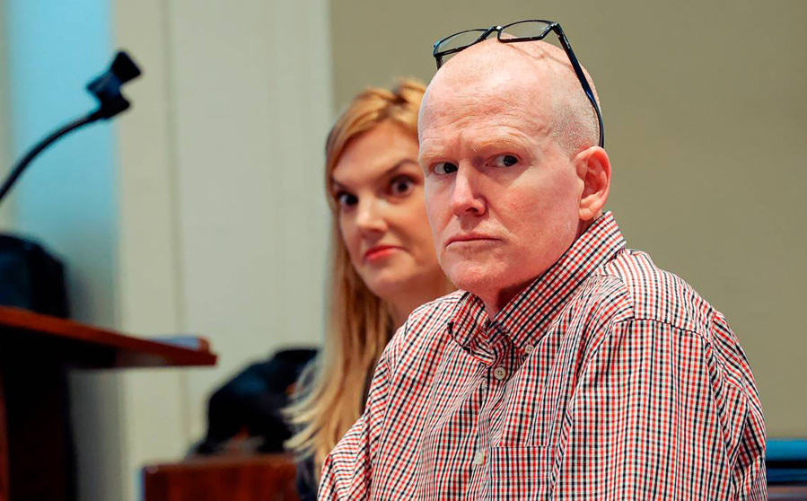 Alex Murdaugh sits in court with his legal team, including attorney Margaret Fox during a judicial hearing before Judge Clifton Newman in the Colleton County Courthouse on Monday, Aug. 29, 2022.