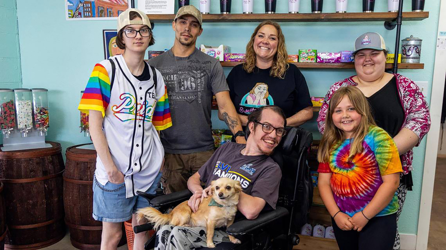 Owner Cyndy Radovich and her employees work at Sweet Zola's in Boise, Idaho, on June 10, 2023. Sweet Zola's provides employment for people with disabilities. (Sarah A.