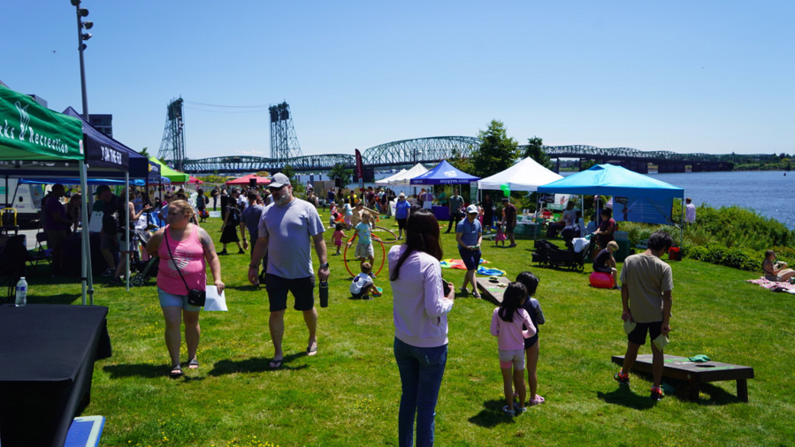 The Columbia Play Project nonprofit hosted its inaugural Family Play Day at the Vancouver Waterfront Park on Saturday. Over 2,000 people showed up, according to organizers.